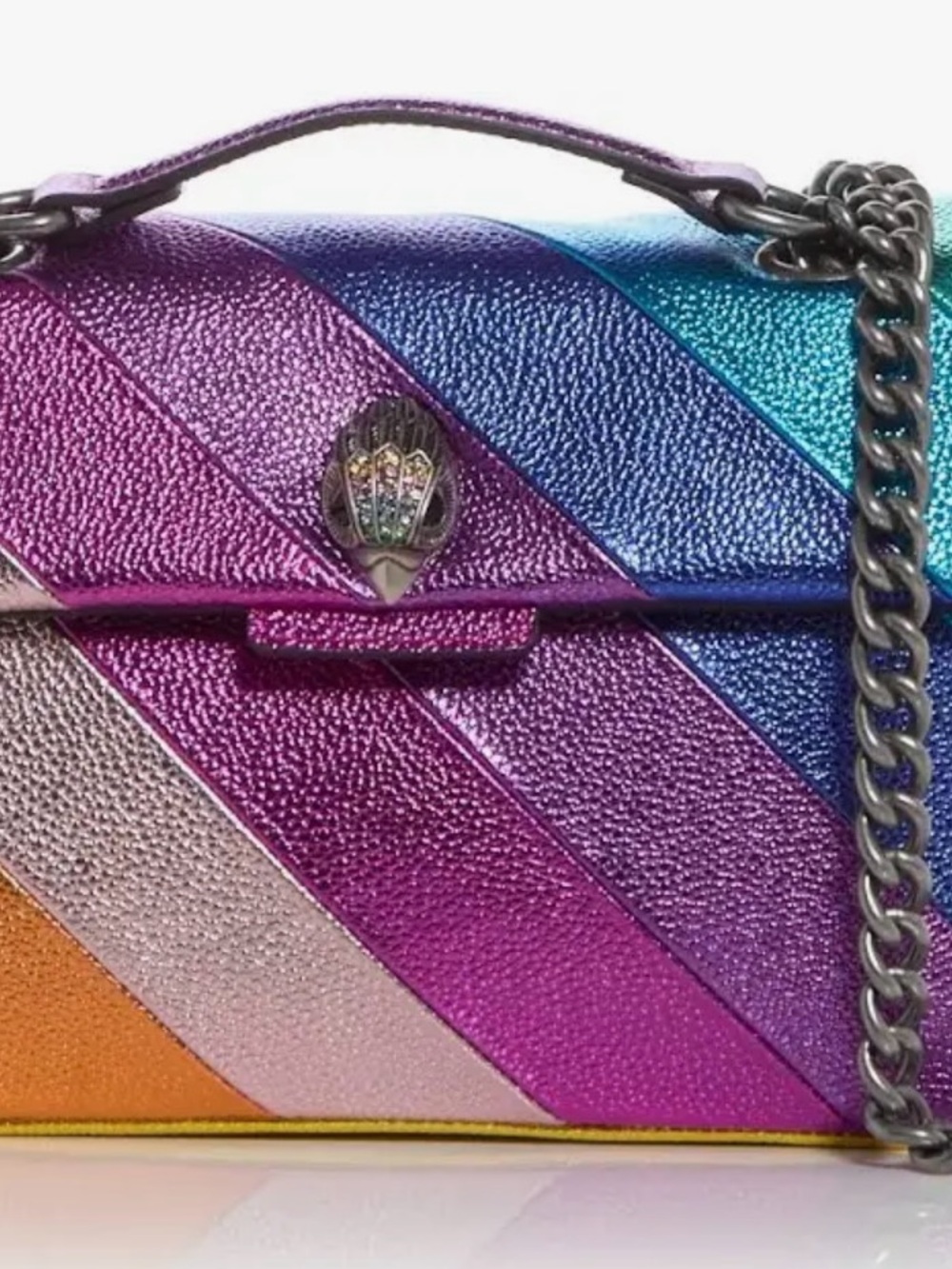 Kurt Geiger Rainbow Metallic Leather Crossbody Bag